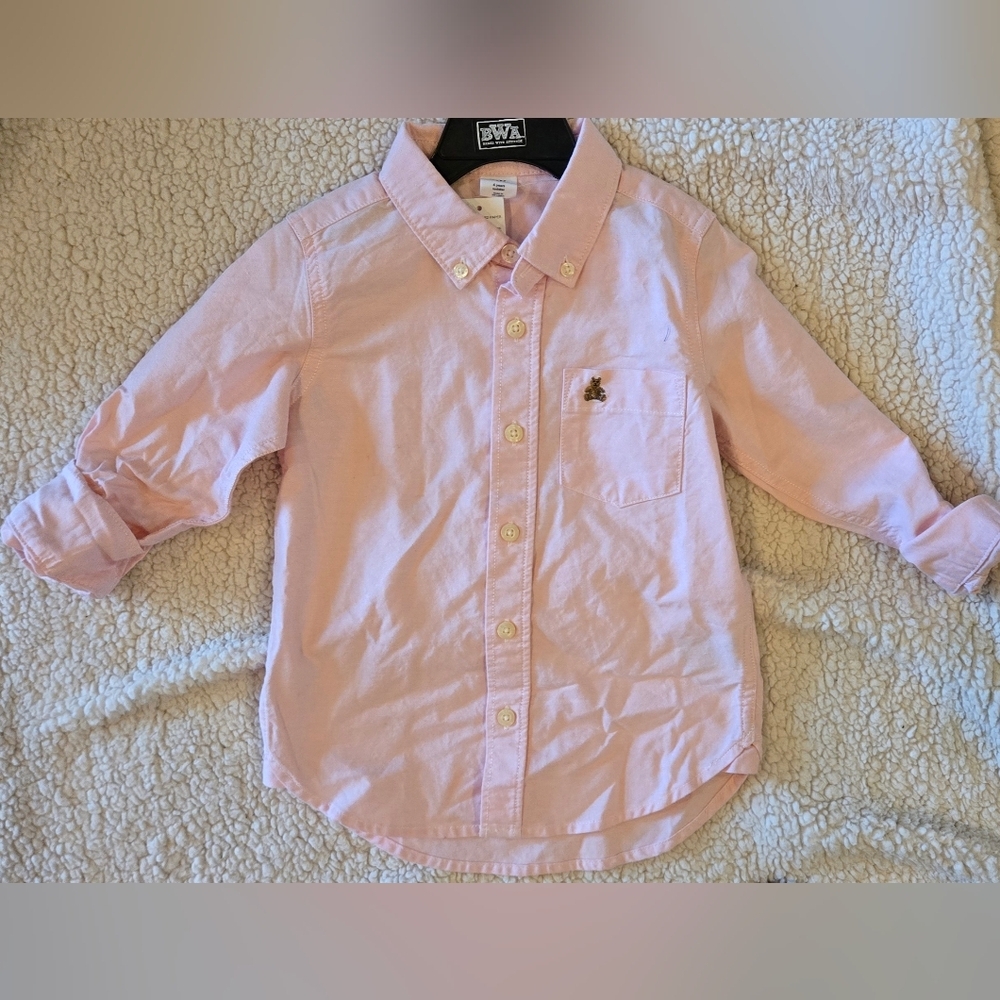GAP Boys Pink Button Down Shirt Classic Design Pink Preppy Boys Pink Size 4T